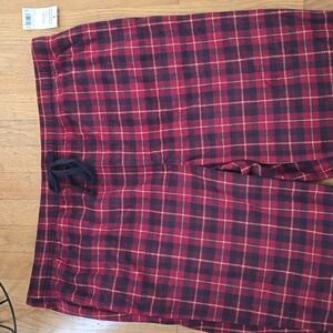 SONOMA BRAND MEN'S BIG & TALL RED PLAID FLEECE PAJAMA PANTS SIZE XXL